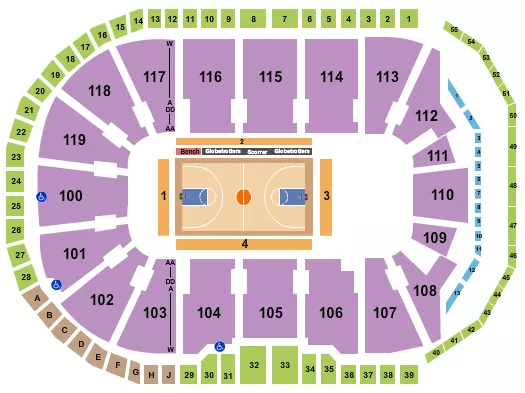 HARLEM GLOBETROTTERS Seating Map Seating Chart
