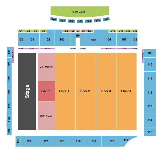 OLD DOMINION Seating Map Seating Chart