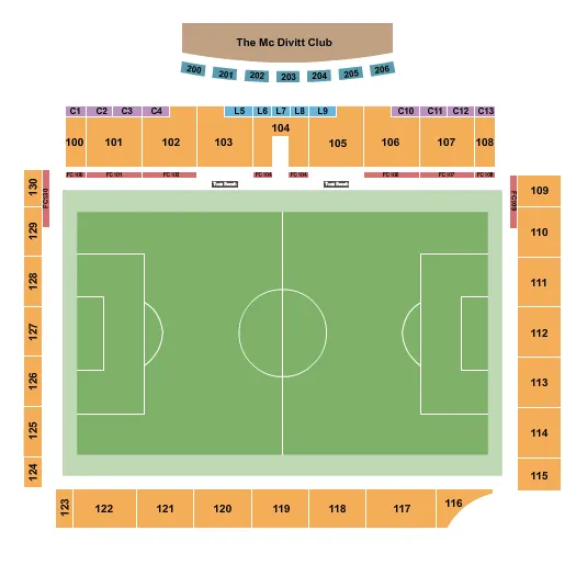 SOCCER 2 Seating Map Seating Chart