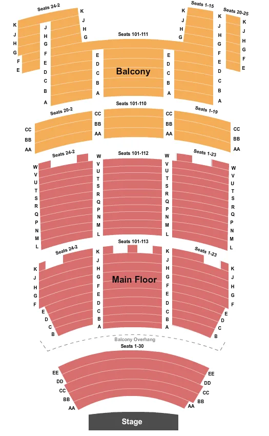 END STAGE Seating Map Seating Chart