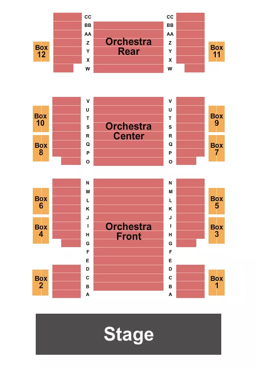 ENDSTAGE FRONT CENT REAR Seating Map Seating Chart