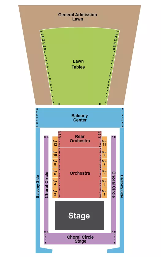 END STAGE LAWN TABLES Seating Map Seating Chart