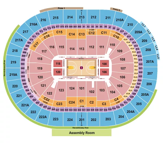 BASKETBALL Seating Map Seating Chart