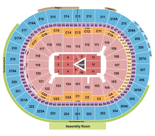 CENTER STAGE 2 Seating Map Seating Chart