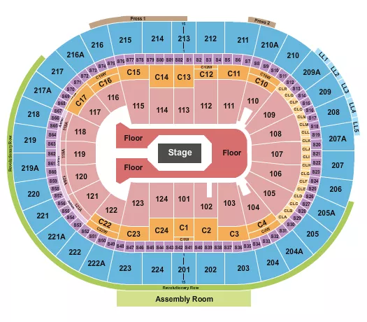 CENTER STAGE GA FLOOR Seating Map Seating Chart