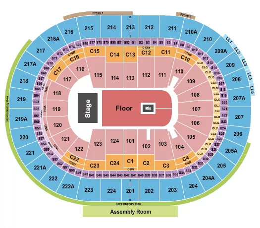 ENDSTAGE GA FLOOR Seating Map Seating Chart