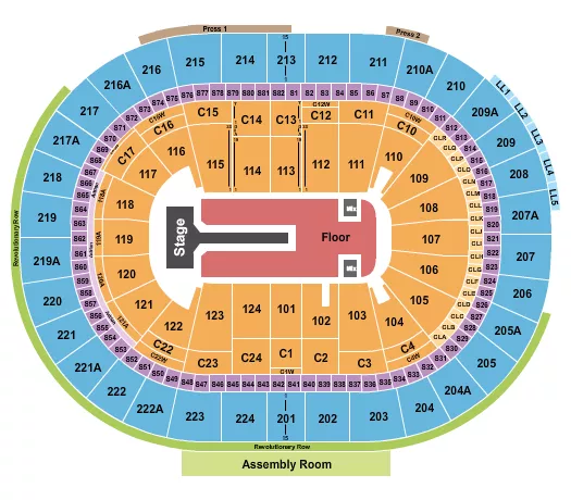 FLORENCE AND THE MACHINE Seating Map Seating Chart