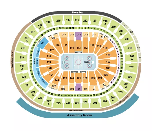 HOCKEY ROWS Seating Map Seating Chart