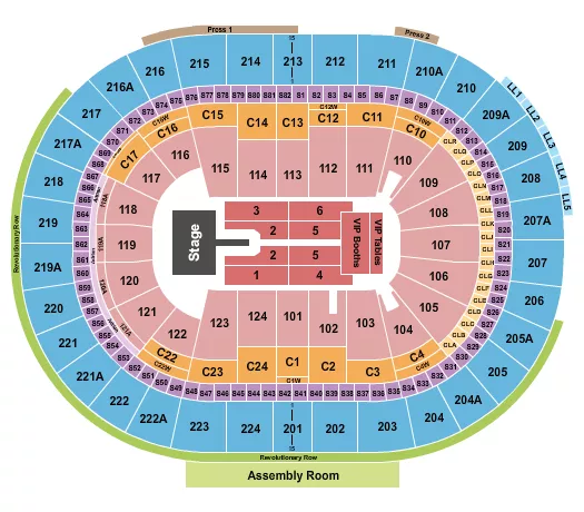 MARY J BLIGE Seating Map Seating Chart