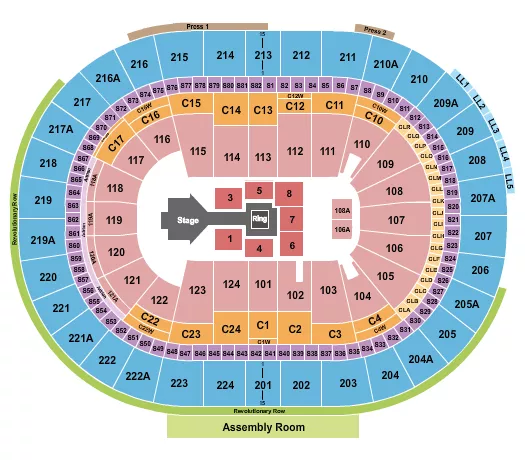 WWE 2 Seating Map Seating Chart