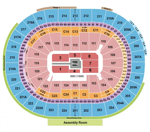 WWE 3 Seating Map Seating Chart