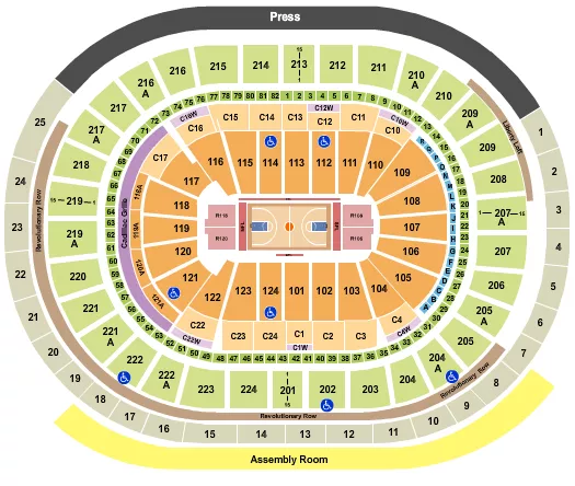 BASKETBALL GLOBETROTTERS Seating Map Seating Chart