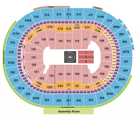 WRESTLING 1 MAT Seating Map Seating Chart
