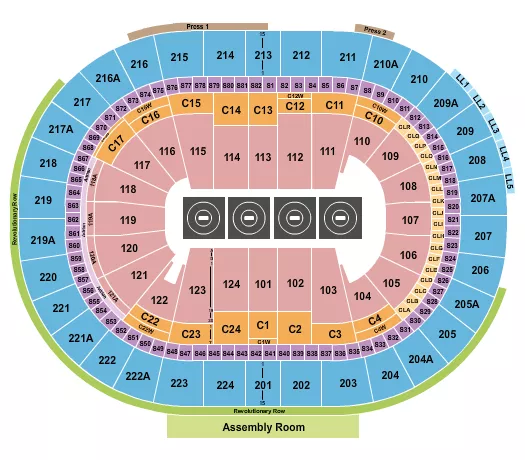 WRESTLING 4 MATS Seating Map Seating Chart