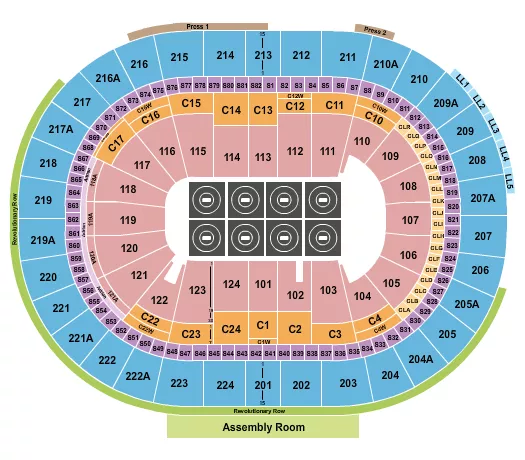 WRESTLING 8 MATS Seating Map Seating Chart