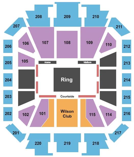 WRESTLING Seating Map Seating Chart