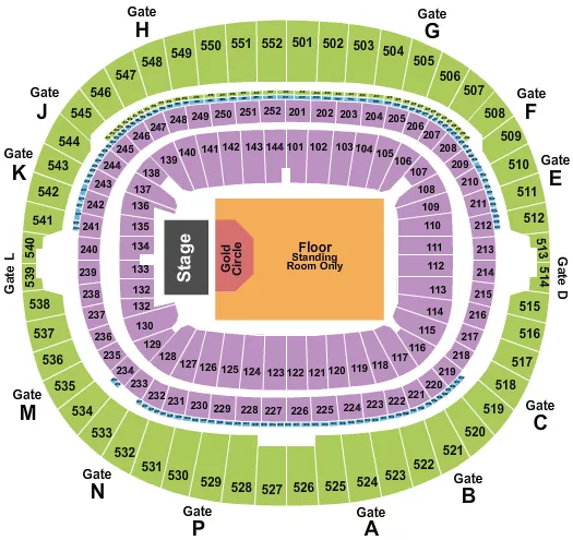 ENDSTAGE GOLD CIRCLE Seating Map Seating Chart
