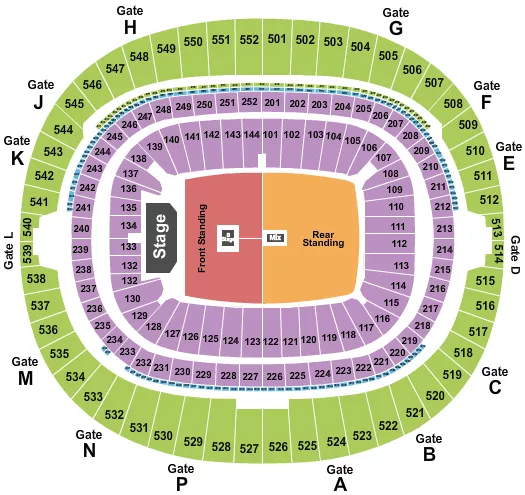 ENDSTAGE FRONT REAR SRO Seating Map Seating Chart