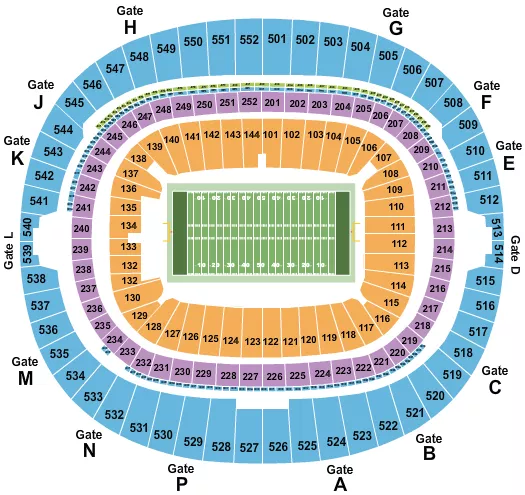 FOOTBALL Seating Map Seating Chart
