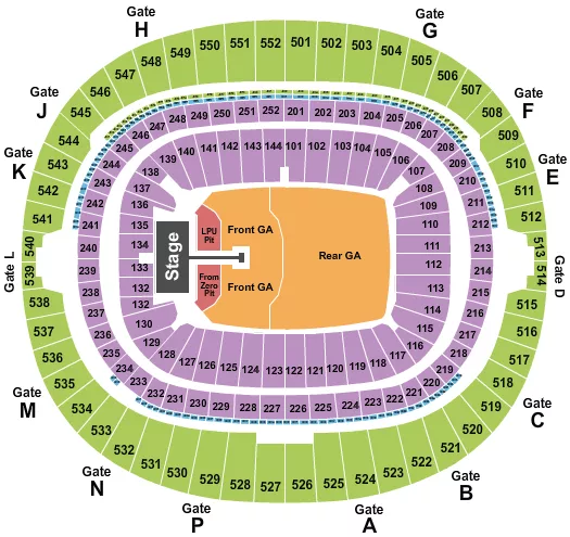 LINKIN PARK Seating Map Seating Chart
