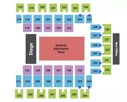 ENDSTAGE GA FLOOR Seating Map Seating Chart