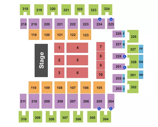 GODSMACK Seating Map Seating Chart