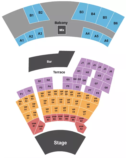 WESTGATE CABARET AT WESTGATE LAS VEGAS RESORT CASINO ENDSTAGE VIP Seating Map Seating Chart
