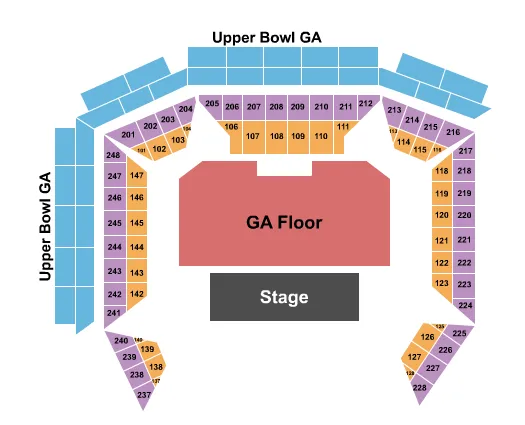 GA FLOOR GA UPPER BOWL Seating Map Seating Chart