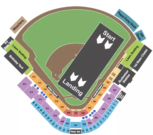 LEGENDS FIELD KY NITRO CIRCUS Seating Map Seating Chart