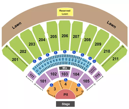 ENDSTAGE PIT Seating Map Seating Chart