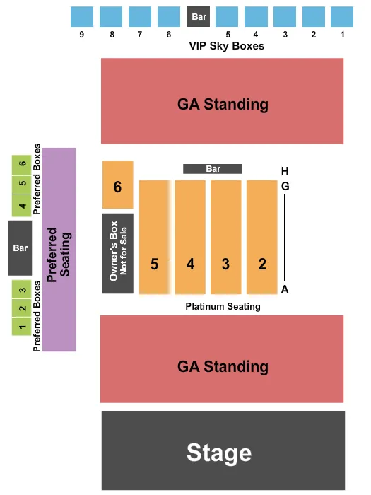 END STAGE Seating Map Seating Chart