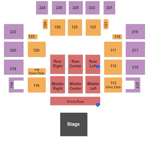 BLUE MAN GROUP Seating Map Seating Chart