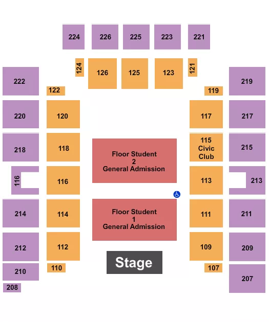 ENDSTAGE GA FLOOR Seating Map Seating Chart
