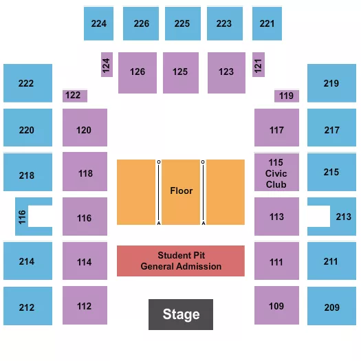 ENDSTAGE GA PIT Seating Map Seating Chart