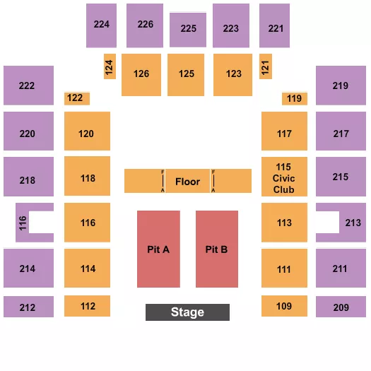 ENDSTAGE PIT AB Seating Map Seating Chart