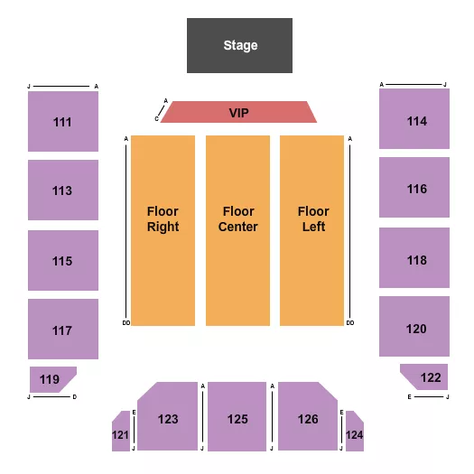 ENDSTAGE VIP 2 Seating Map Seating Chart