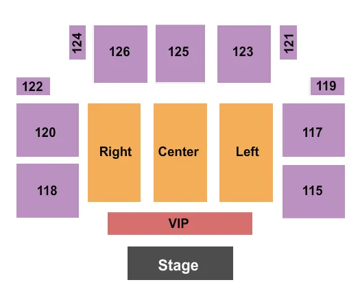 ENDSTAGE VIP Seating Map Seating Chart