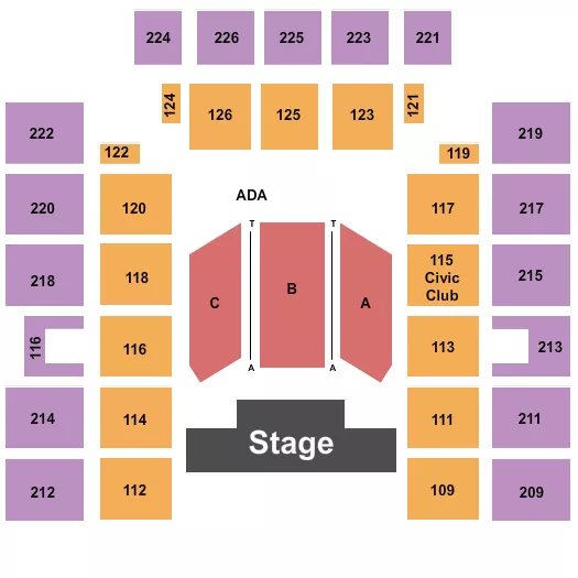 ENDSTAGE FLOOR A C Seating Map Seating Chart