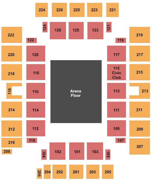 PERFORMANCE AREA Seating Map Seating Chart