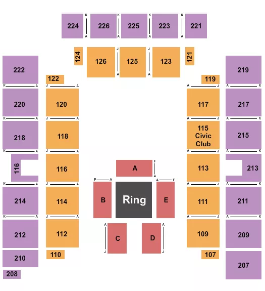 WWE NXT Seating Map Seating Chart