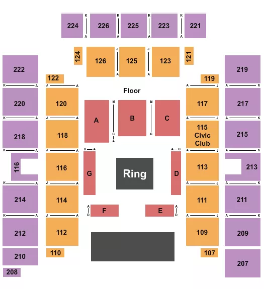 WRESTLING Seating Map Seating Chart