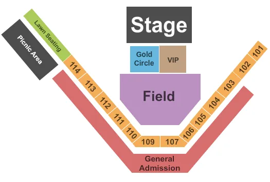 ELI YOUNG BAND Seating Map Seating Chart