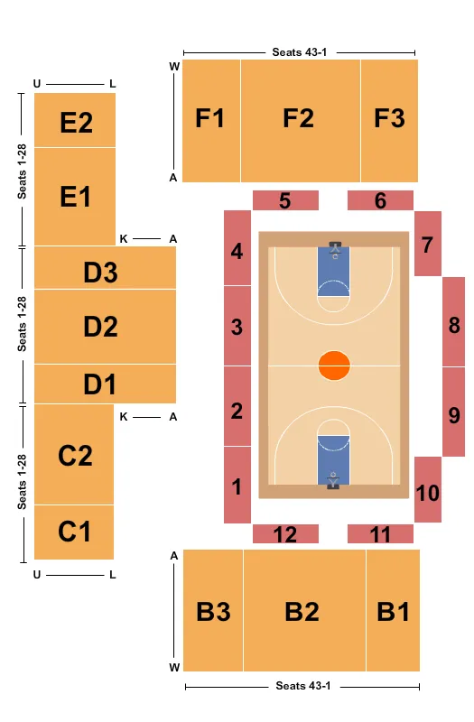 HARLEM GLOBETROTTERS Seating Map Seating Chart
