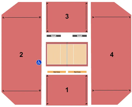 WILKINSON HALL IN VOLLEYBALL Seating Map Seating Chart