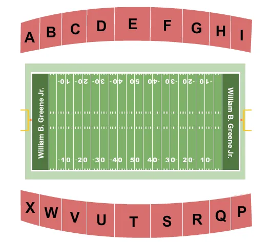 WILLIAM B GREENE JR STADIUM FOOTBALL Seating Map Seating Chart
