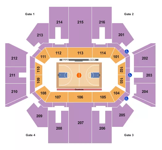BASKETBALL GLOBETROTTERS Seating Map Seating Chart