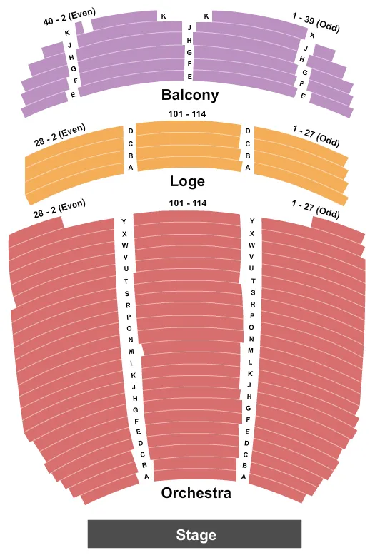 END STAGE Seating Map Seating Chart