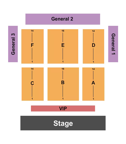ENDSTAGE W VIP Seating Map Seating Chart