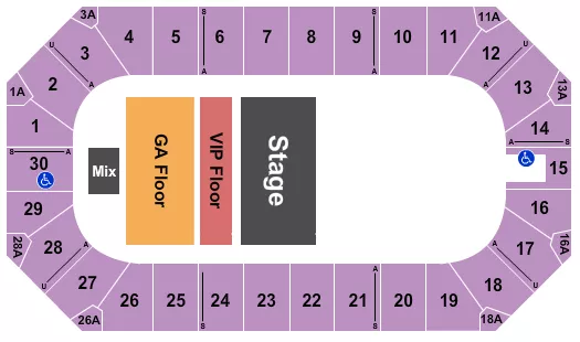 ENDSTAGE VIP GA FLOOR Seating Map Seating Chart