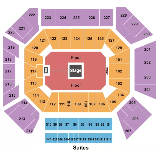 CENTER STAGE GA FLOOR 2 Seating Map Seating Chart